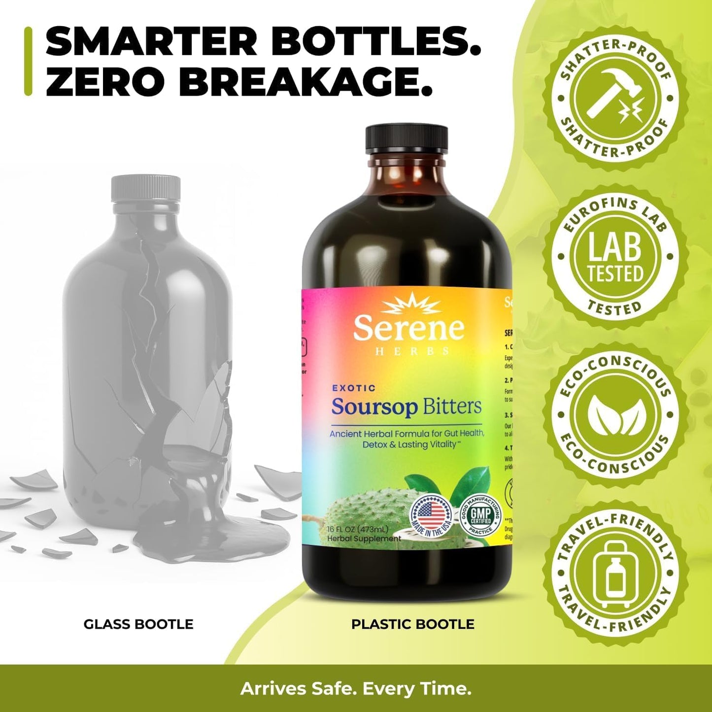 Serene Herbs Soursop Bitters & Black Seed Liquid Herbal Supplement Bundle 2 Pack 32 fl oz