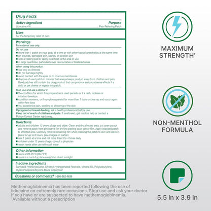 Biofreeze Ultraflex 4% Lidocaine Patches – Flexible Non-Menthol Topical Patches (4 Count)