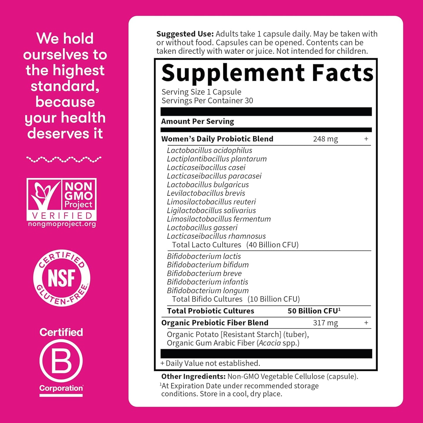 Garden of Life Dr. Formulated Probiotics for Women 50 Billion CFU 16 Strains Capsules 30 Count