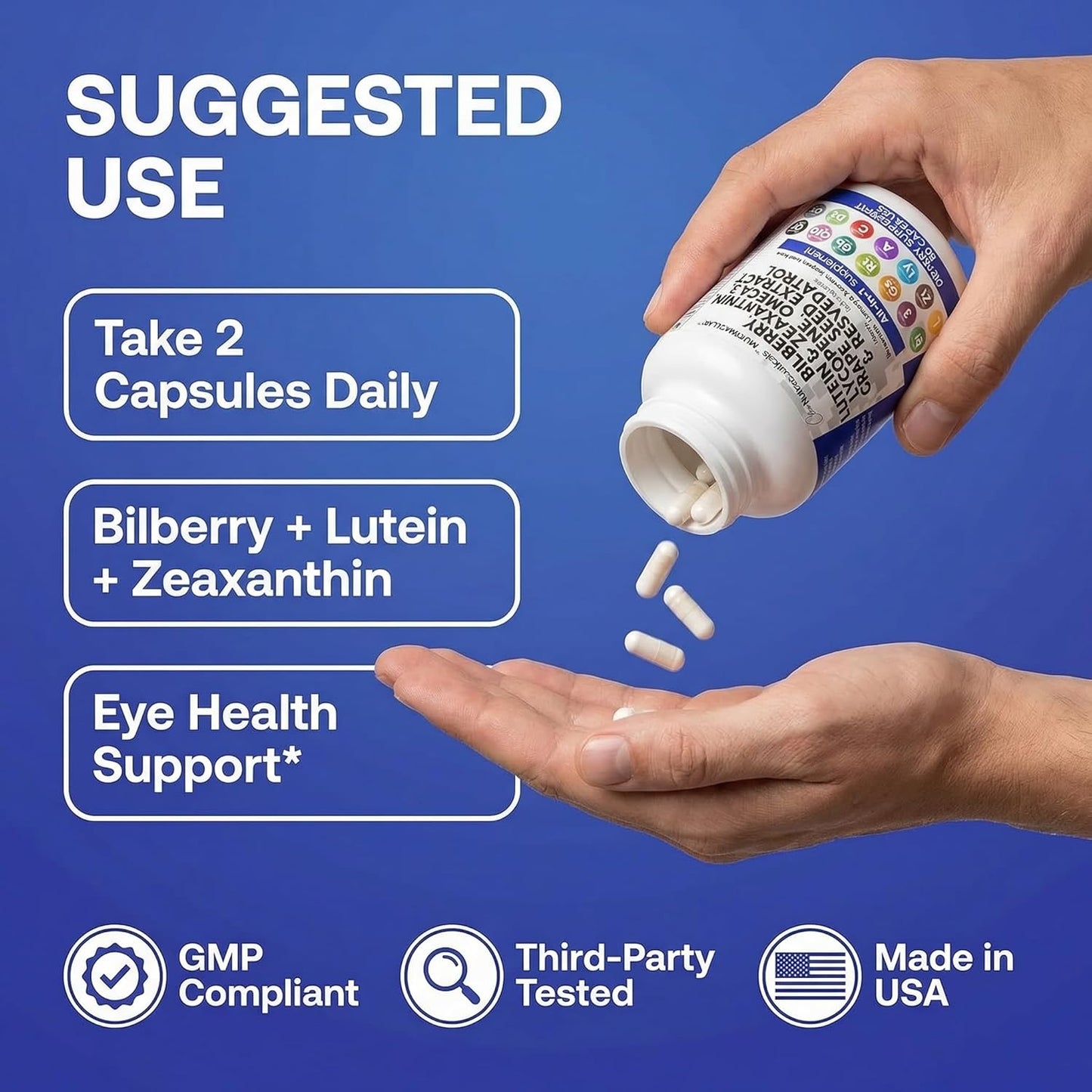 Clean Nutra Eye Vitamins Bilberry Lutein Zeaxanthin Antioxidant Blend