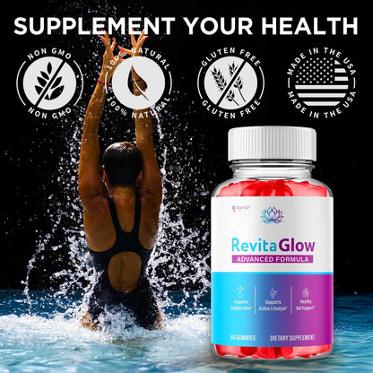 RevitaGlow Gummies with Apple Cider Vinegar & Beauty Vitamins 120 Gummies (2 Pack)