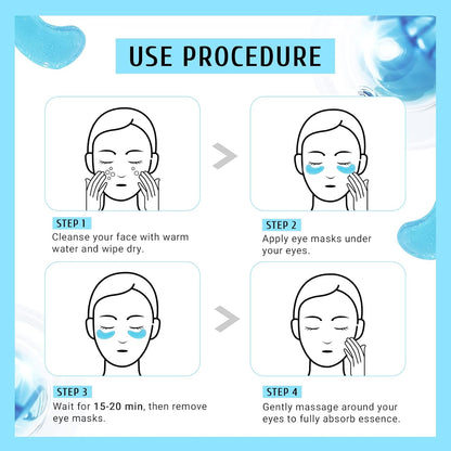 PEAUAMIE Hyaluronic Acid Under Eye Patches 30 Pairs