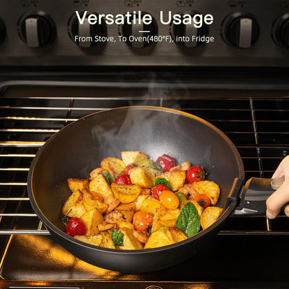 Astercook Non Stick Ceramic Cookware Set with Detachable Handle 21 Piece Black