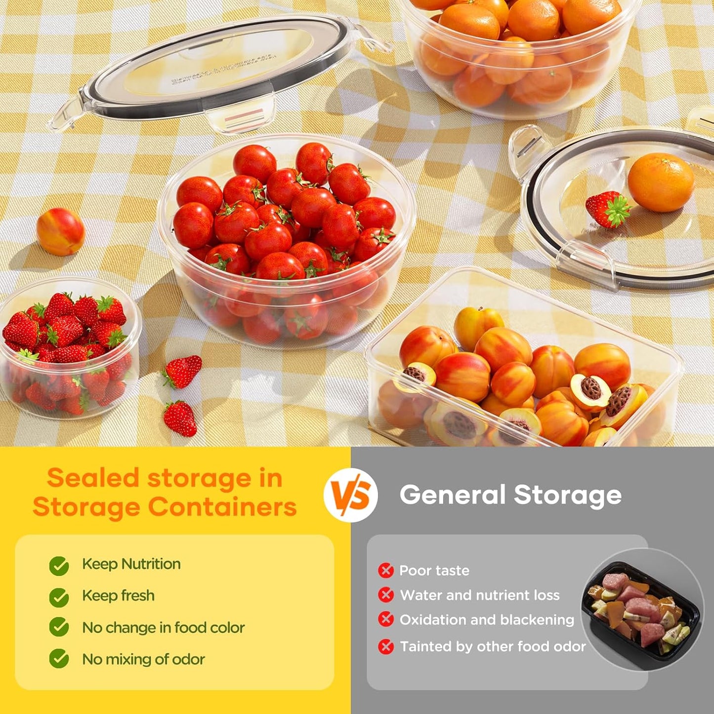 Food Storage Containers Airtight Plastic Meal Prep Set with Lids 52 Piece