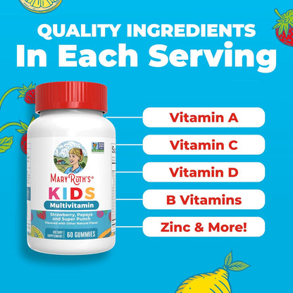 MaryRuth’s Kids Multivitamin Gummies Sugar Free Vegan 60 Count