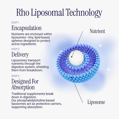 Rho Nutrition Liposomal NAD+ Liquid Supplement – High Absorption NAD+ Formula, 1 Bottle-120ml