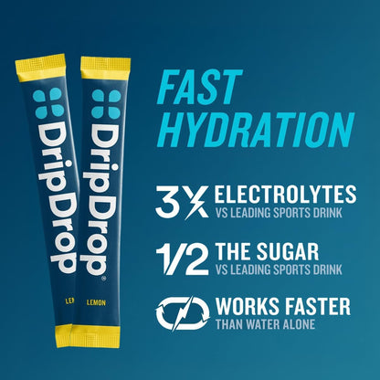DripDrop Hydration Electrolyte Powder Drink Mix Variety Pack 32 Stick Packets