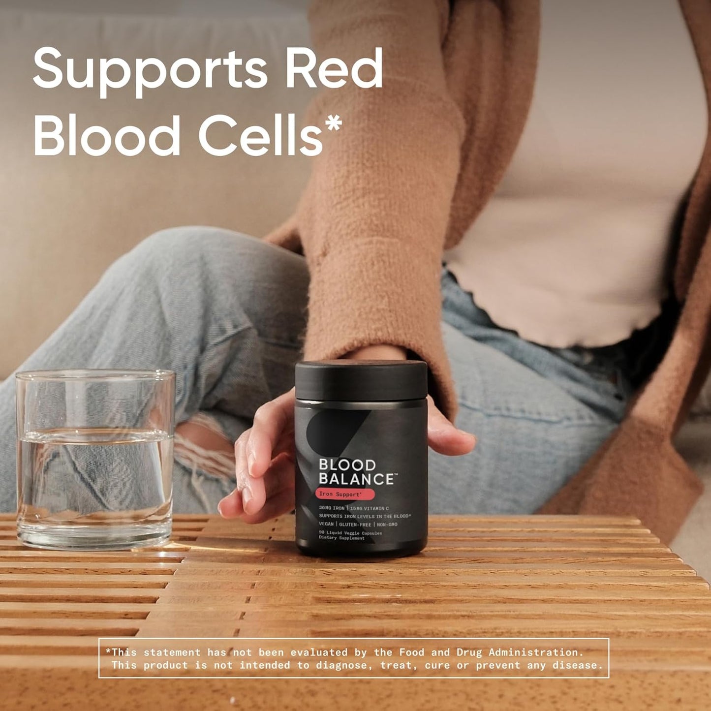 Sports Research Blood Balance Iron Supplement with Folate and Vitamin C 90 Capsules