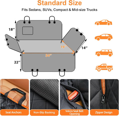 URPOWER Dog Car Seat Cover Waterproof Heavy Duty Hammock for Cars, Trucks & SUVs