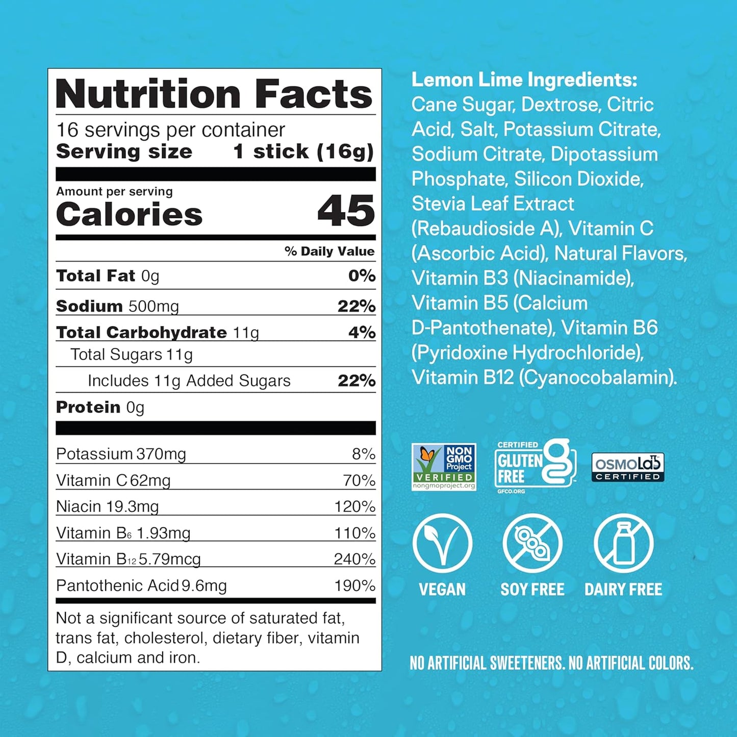 Liquid I.V. Hydration Multiplier Lemon Lime Electrolyte Mix 16 Servings
