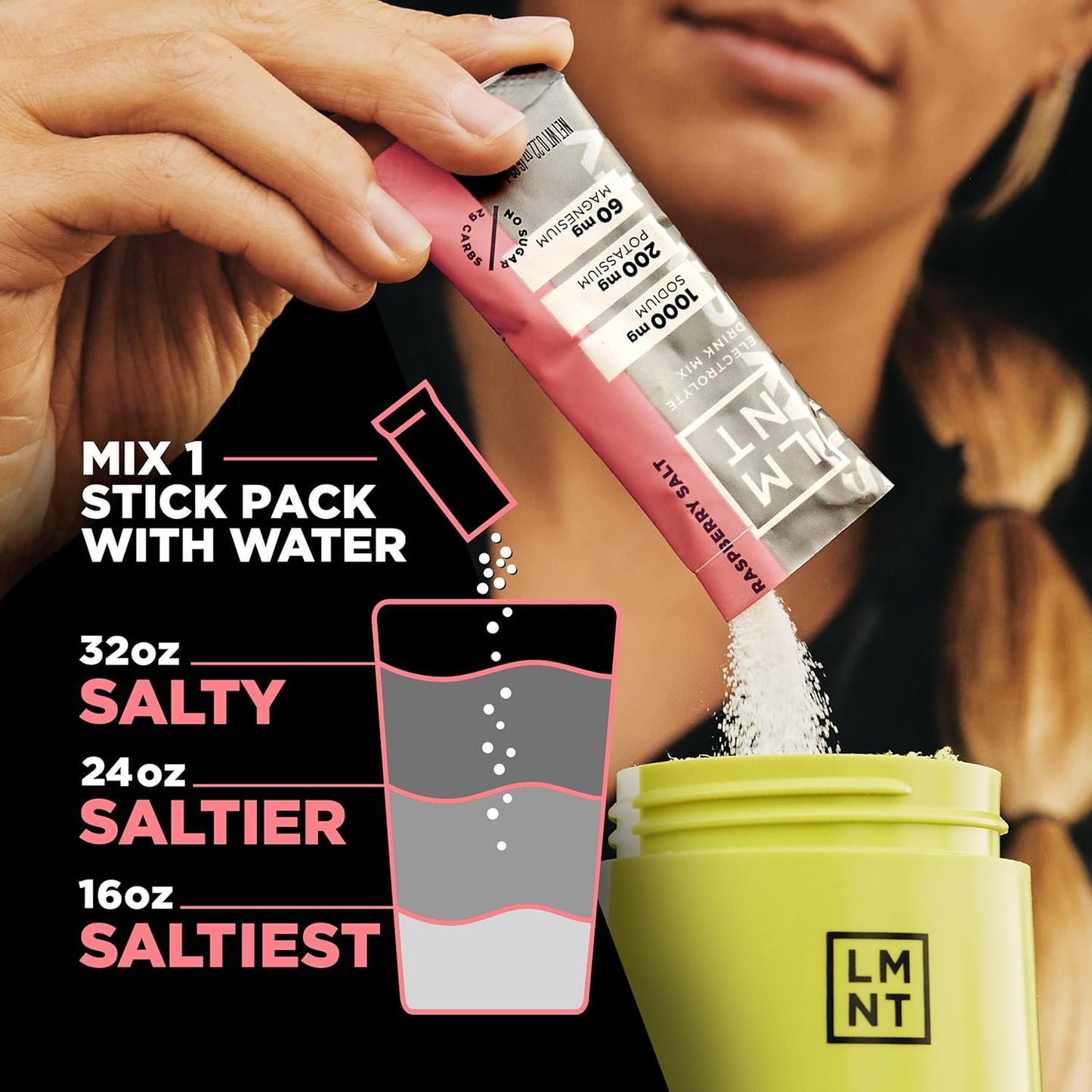 LMNT Zero Sugar Electrolytes Raspberry Salt Drink Mix 30 Count