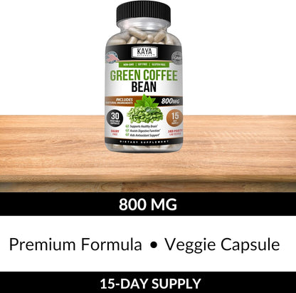 Kaya Naturals Green Coffee Bean Extract Non-GMO Gluten-Free 30 Count
