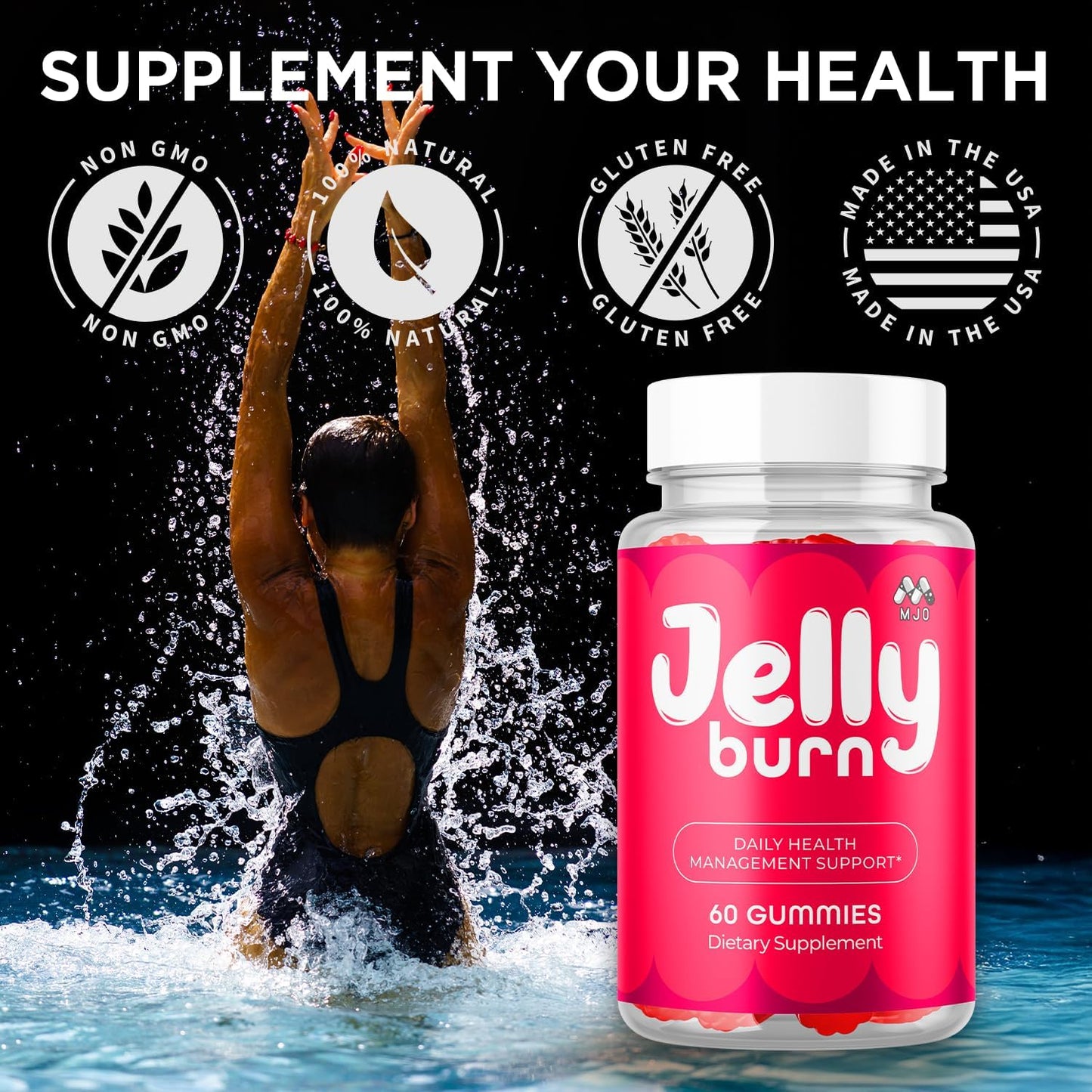 Jelly Burn Multivitamin Gummies Natural Ingredients 60 Count