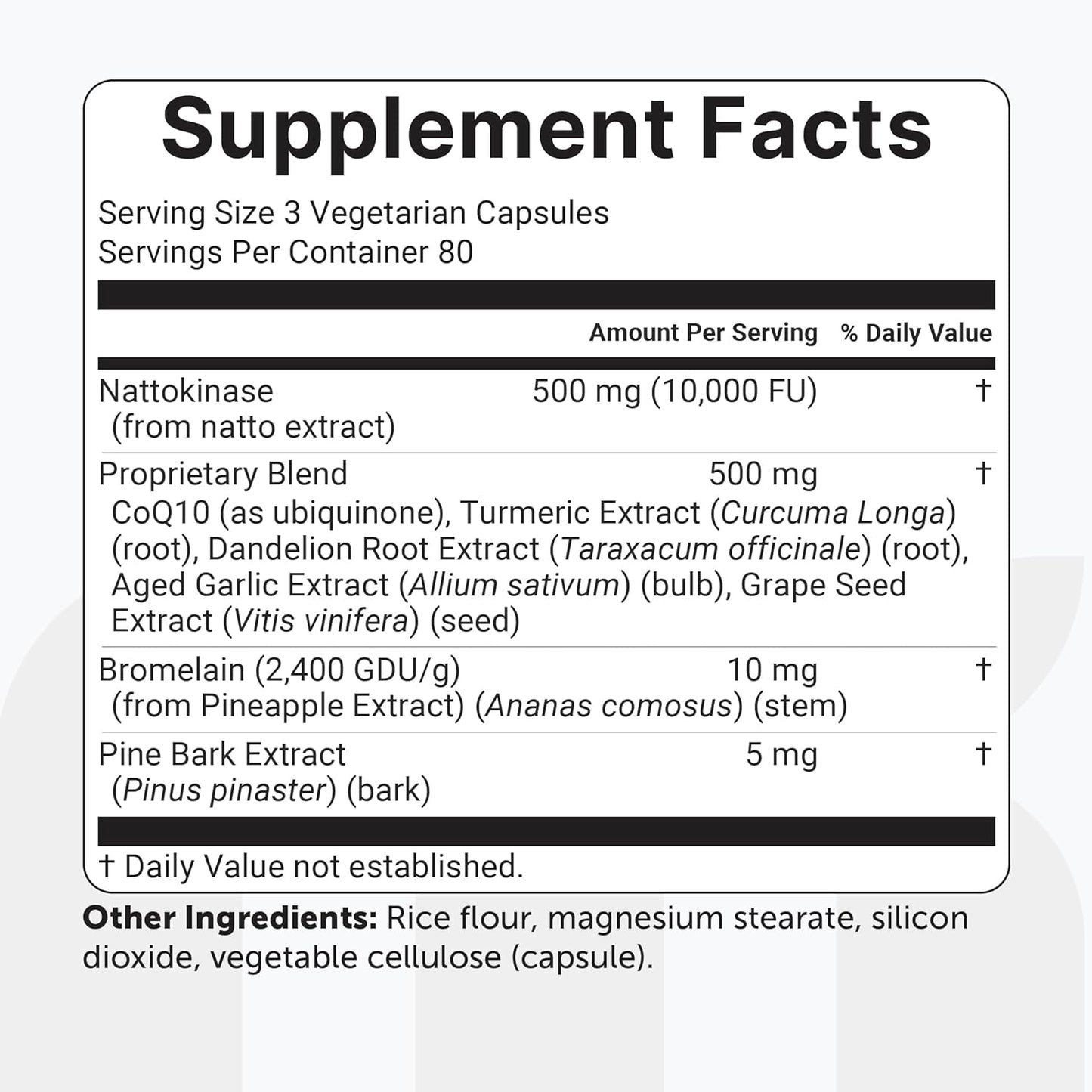 Micro Ingredients Nattokinase 10,000 FU with CoQ10, Turmeric, Aged Garlic & Pine Bark – Non-GMO, Lab Tested, 240 Veg Capsules