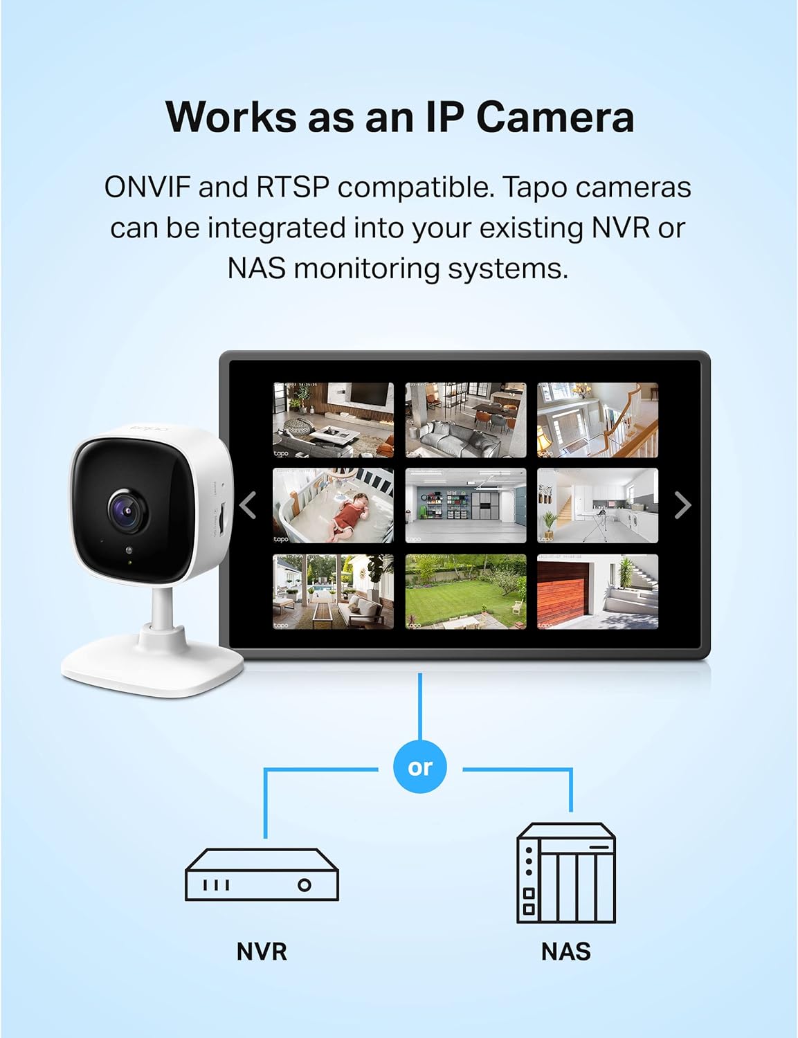 TP-Link Tapo Indoor Security Camera 1080p with Night Vision and Two-Way Audio C100