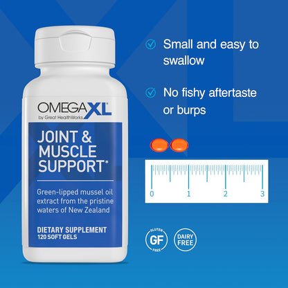 OmegaXL Joint Support Supplement with Green Lipped Mussel Oil 60 Softgels