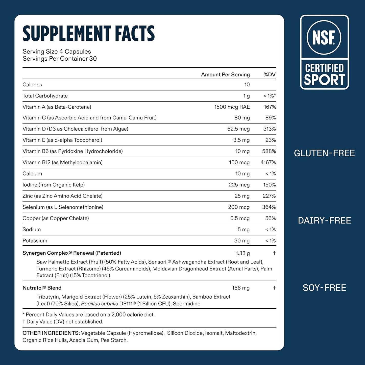 Nutrafol Men 50+ Hair Growth Supplement Capsules 1 Month Supply