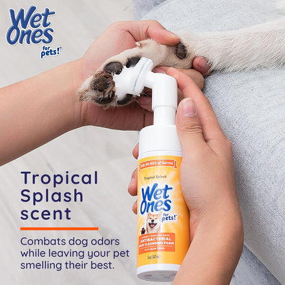 Wet Ones for Pets Dog Paw Cleaner Foaming Cleanser with Scrubber Brush 5 oz
