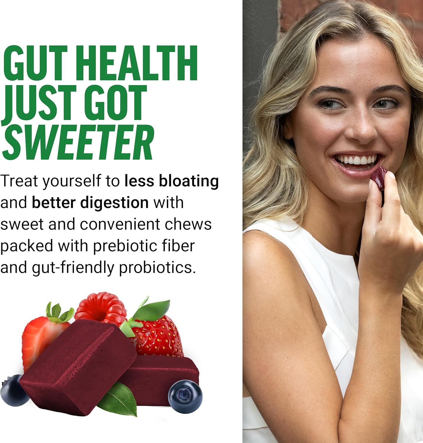 Force Factor Smarter Greens Superfood Chews Probiotics Antioxidants Fiber 60 Count
