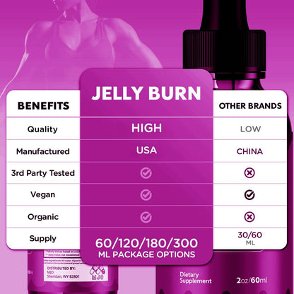 Jelly Burn Liquid Drops Supplement – 2 Pack, 60 Servings