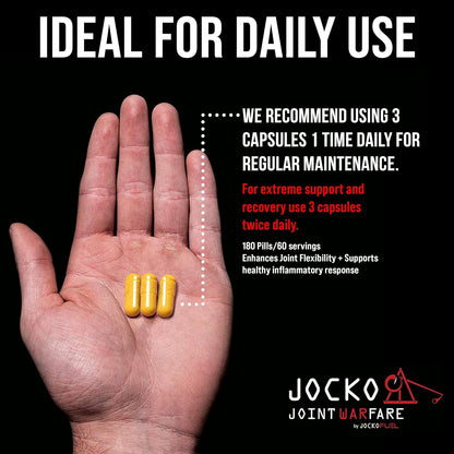 Jocko Fuel Joint Support Glucosamine MSM Turmeric Boswellia Capsules 180 Count