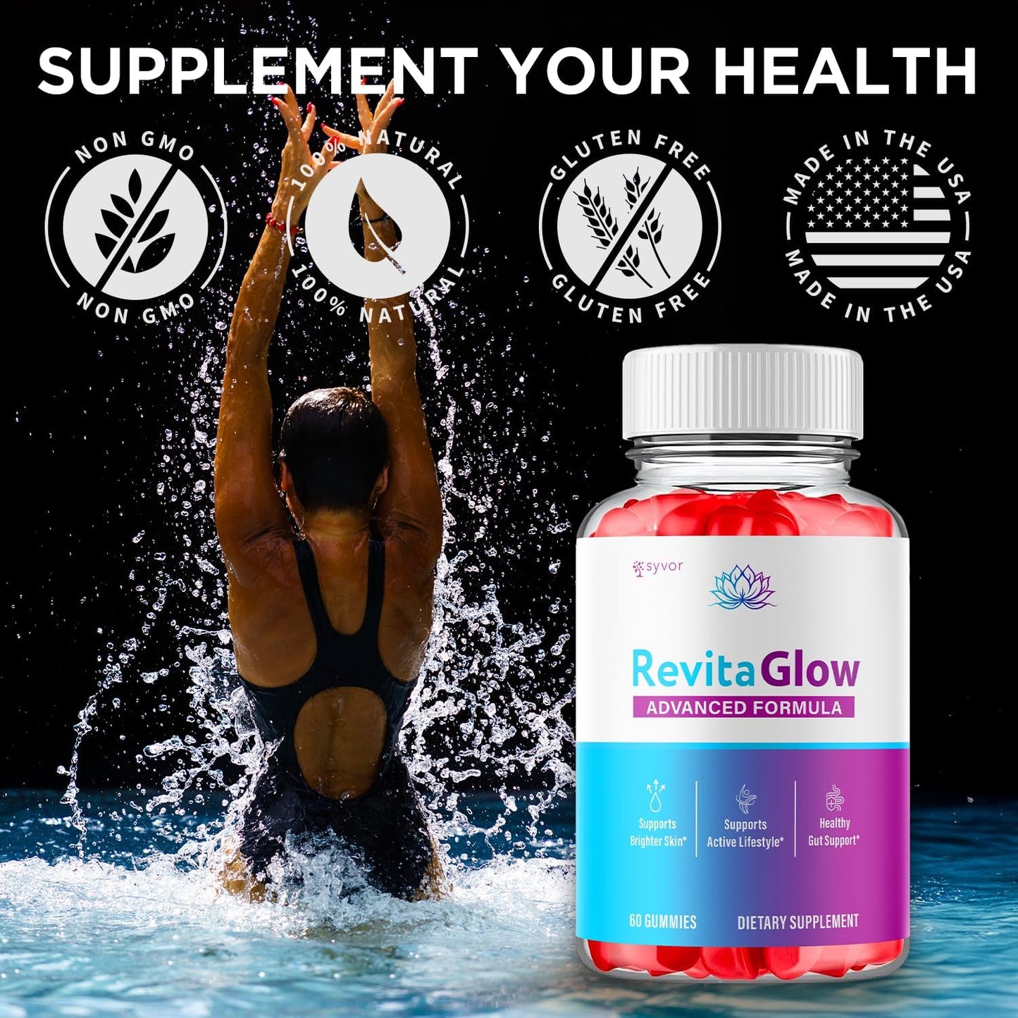 RevitaGlow Gummies with Apple Cider Vinegar & Beauty Vitamins 60 Gummies