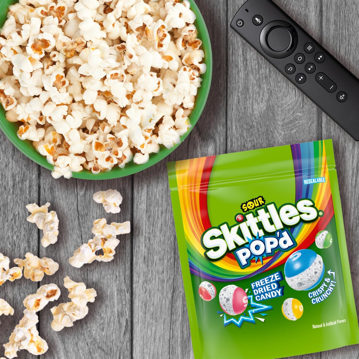 SKITTLES POP'd Original & Sour Freeze Dried Candy Bundle 5.5 oz 2 Pack