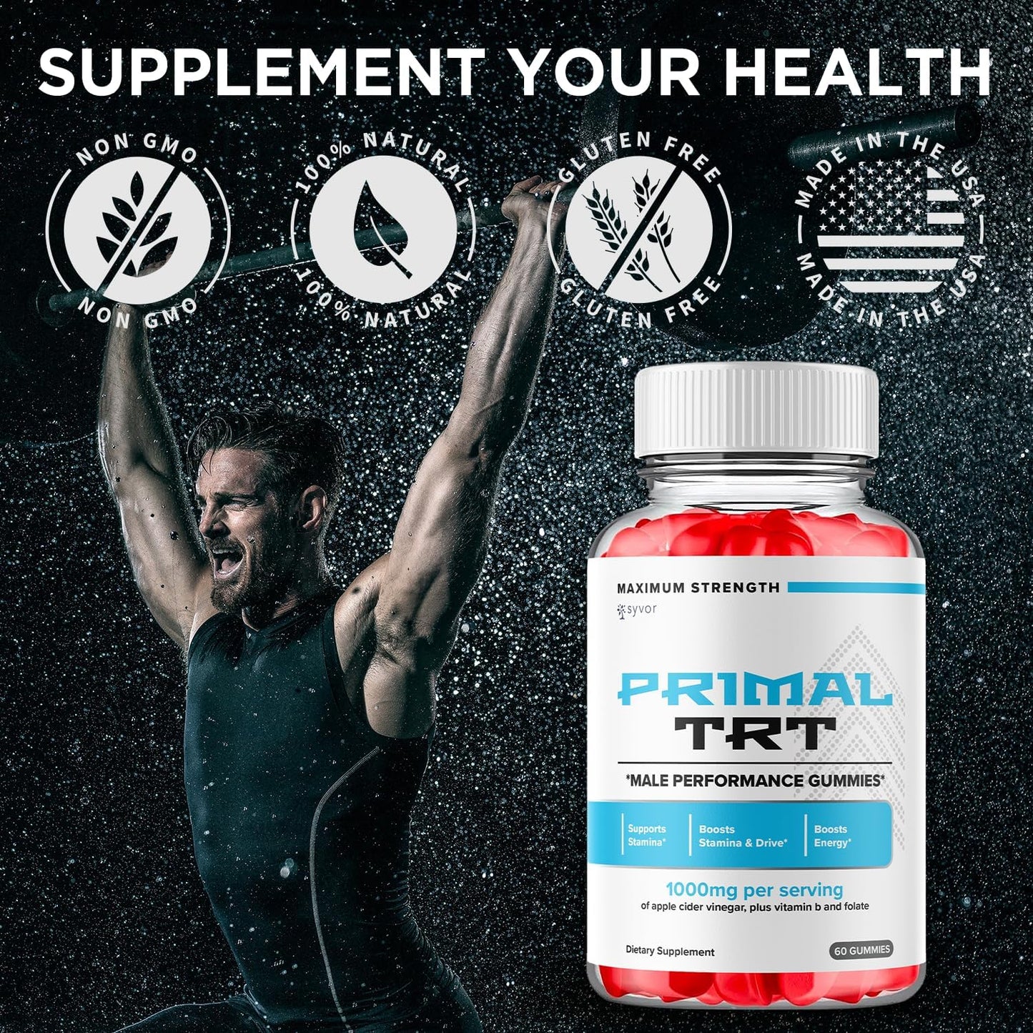 Primal TRT XL Gummies Health and Wellness Supplement 2 Pack 120 Gummies