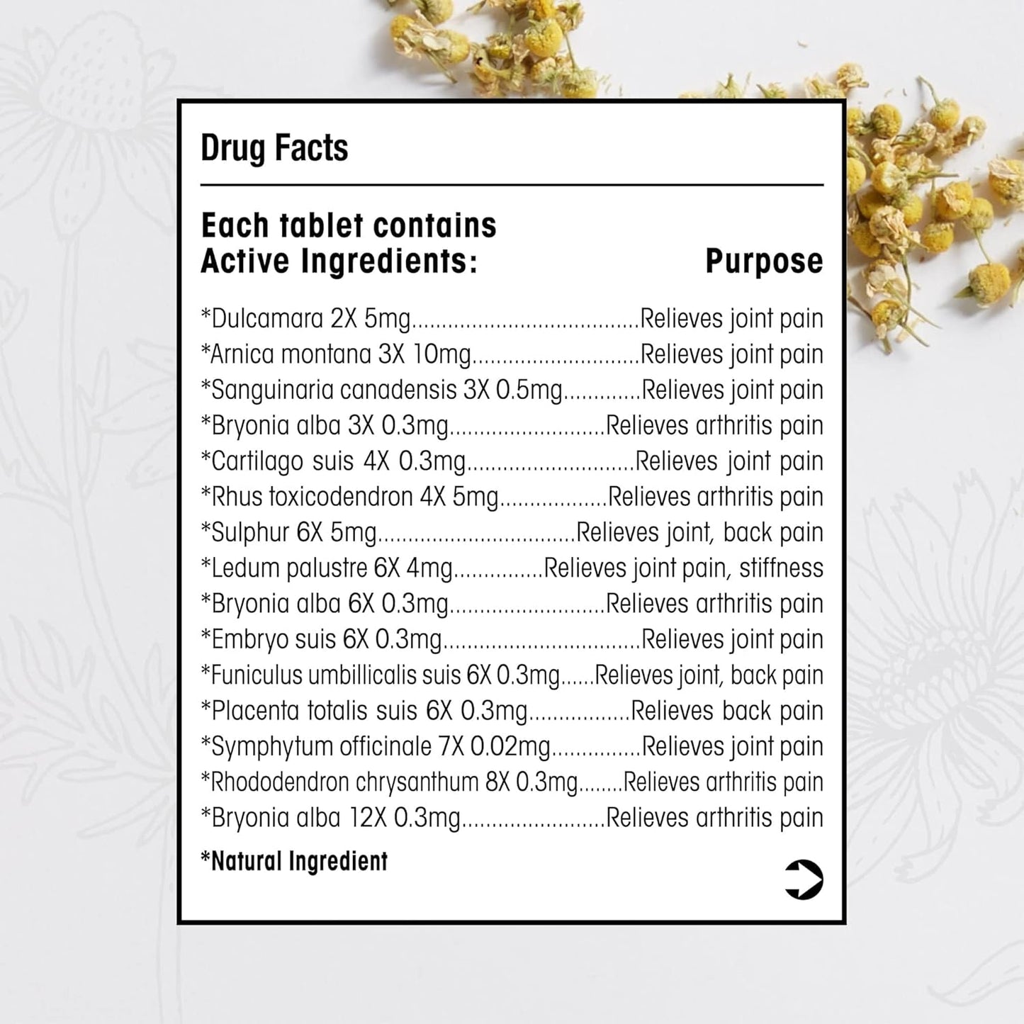 T-Relief Arnica +12 Natural Medicine Tablets 100 Count 2 Pack