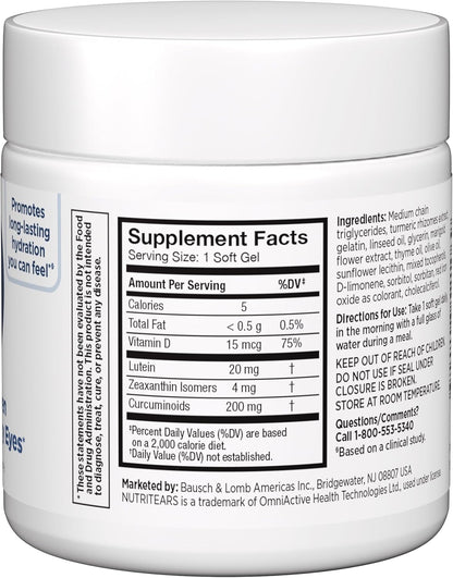 Blink NutriTears Dry Eye Supplement with Omega & Vitamins 30 Softgels