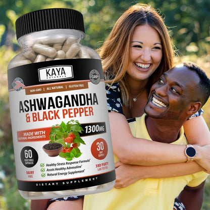Kaya Naturals Ashwagandha Extra Strength Capsules Stress Mood Focus Energy 60 Count