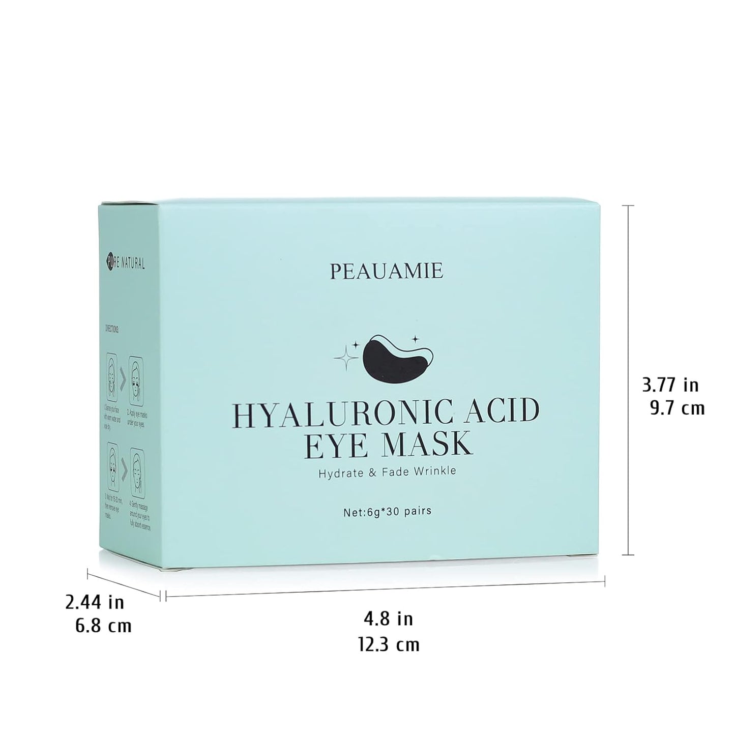 PEAUAMIE Hyaluronic Acid Under Eye Patches 30 Pairs