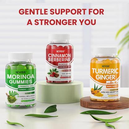 Berberine Gummies Ceylon Cinnamon Bitter Melon Chromium Magnesium B6 B12 Vegan 60 Count