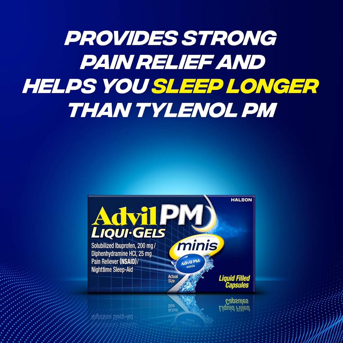 Advil PM Liqui-Gels Minis Nighttime Capsules – 80 Count
