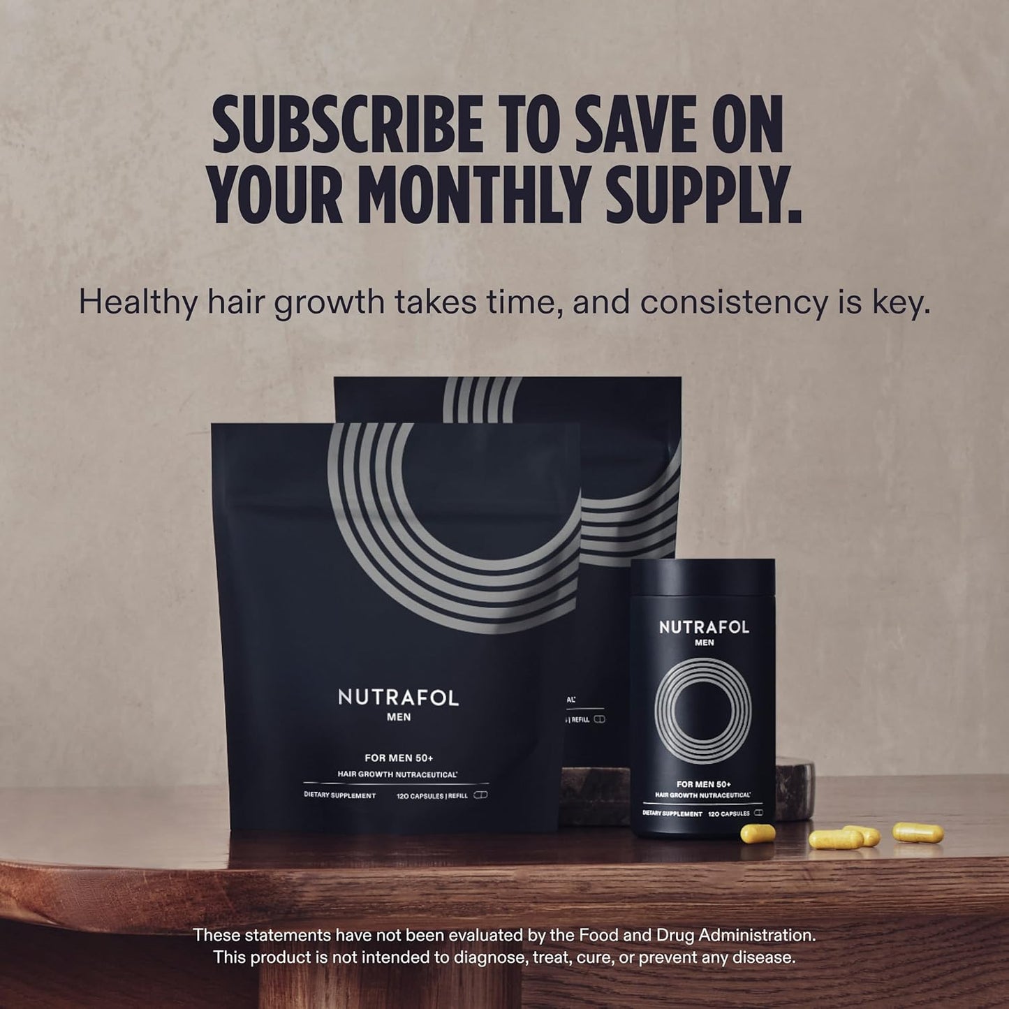 Nutrafol Men 50+ Hair Growth Supplement Capsules 1 Month Supply