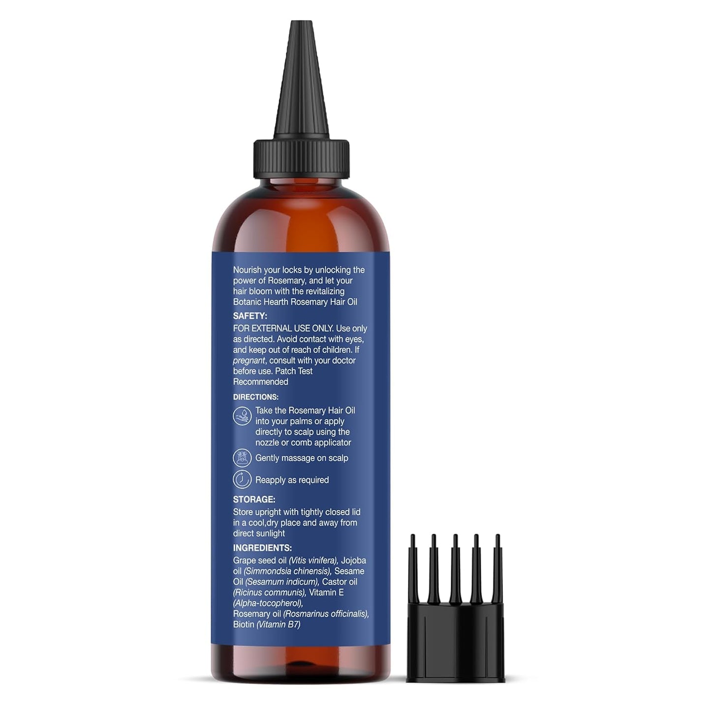 Botanic Hearth Rosemary Hair Oil with Biotin, Castor & Jojoba 4 fl oz