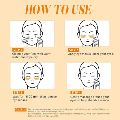 PEAUAMIE Under Eye Patches with Collagen & Hyaluronic Acid 24 Pairs