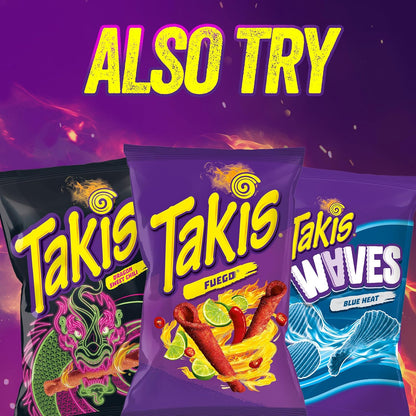 Takis Blue Heat Mini Hot Chili Pepper Rolled Corn Tortilla Chips 25 Pack 1.23 oz Each
