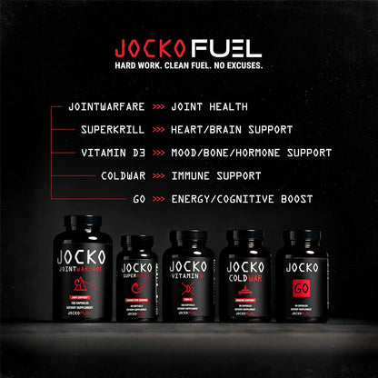 Jocko Fuel Joint Support Glucosamine MSM Turmeric Boswellia Capsules 180 Count