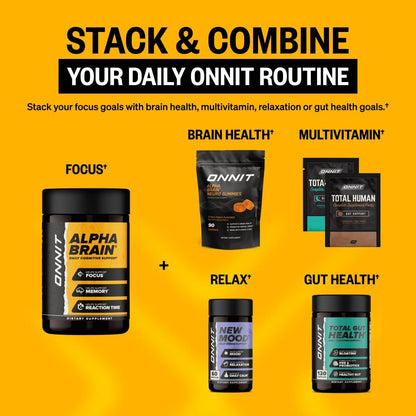 ONNIT Alpha Brain Nootropic Capsules L-Theanine Vitamin B6 30 Count