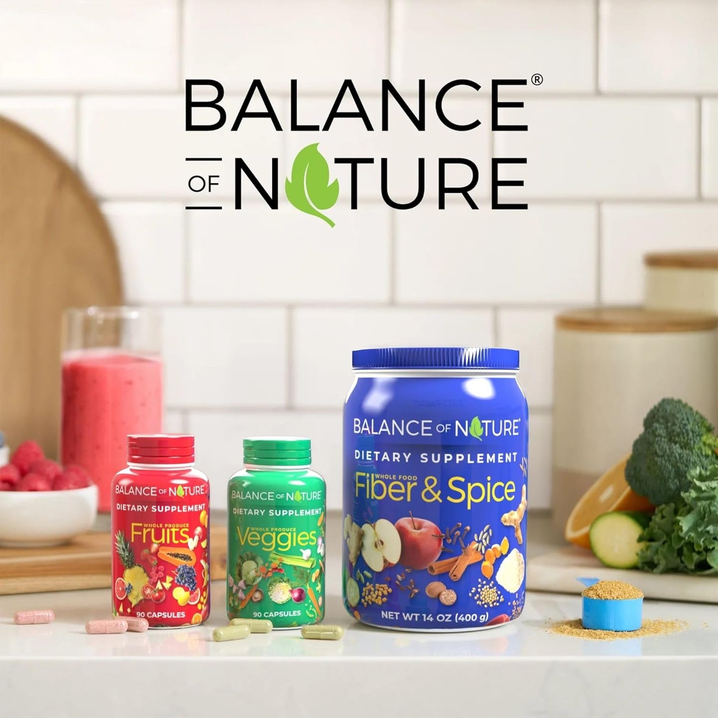 Balance of Nature Fruits & Veggies Capsules 90 Fruit 90 Veggie Set