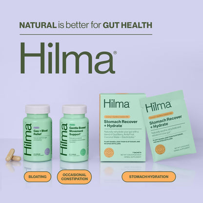 Hilma Digestive Supplement Lemon Balm Fennel Peppermint Vegan Capsules 50 Count