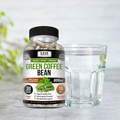 Kaya Naturals Green Coffee Bean Extract Non-GMO Gluten-Free 30 Count
