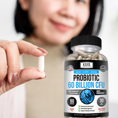 Kaya Naturals Probiotic 60 Billion CFU Gut & Immune Support 60 Veggie Capsules