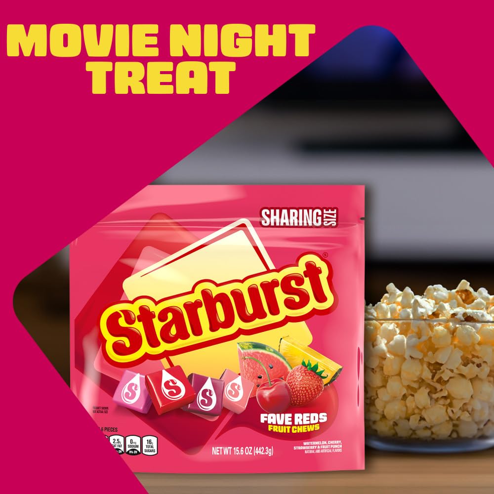 STARBURST FaveREDS Fruit Chews Candy 15.6 oz Sharing Size Bag