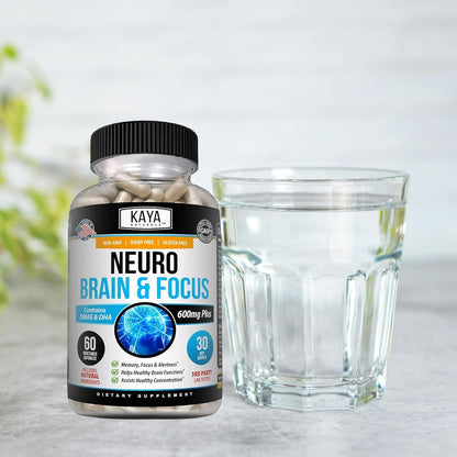 Kaya Naturals Neuro Brain Nootropic Capsules Memory Focus Cognitive Support 60 Count