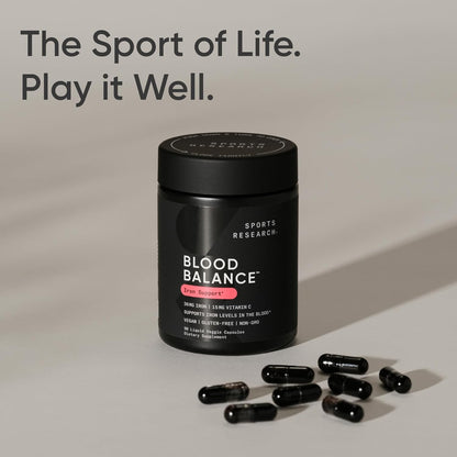 Sports Research Blood Balance Iron Supplement with Folate and Vitamin C 90 Capsules