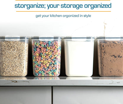 Storeganize Food Storage Containers Airtight Canisters with Lids 5.3L 4 Pack