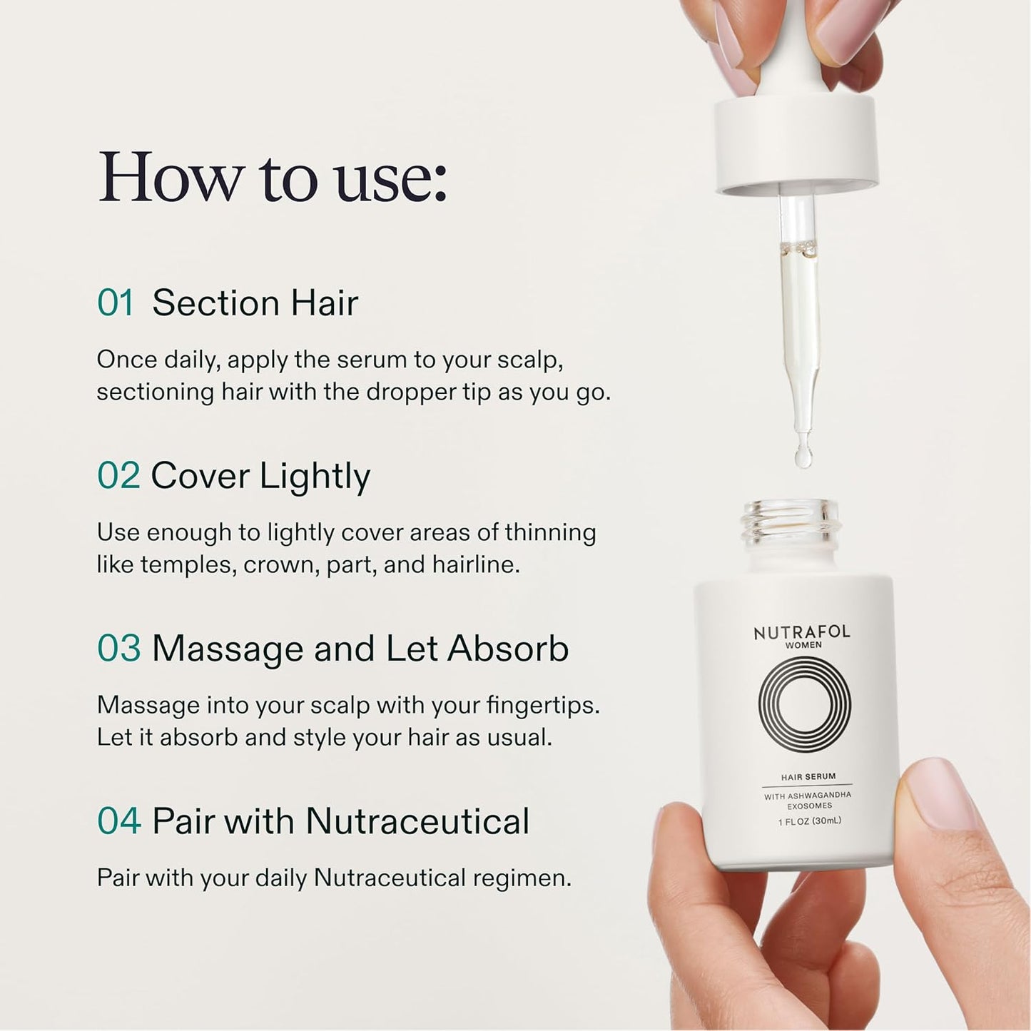 Nutrafol Women’s Hair Serum Lightweight Vegan Formula