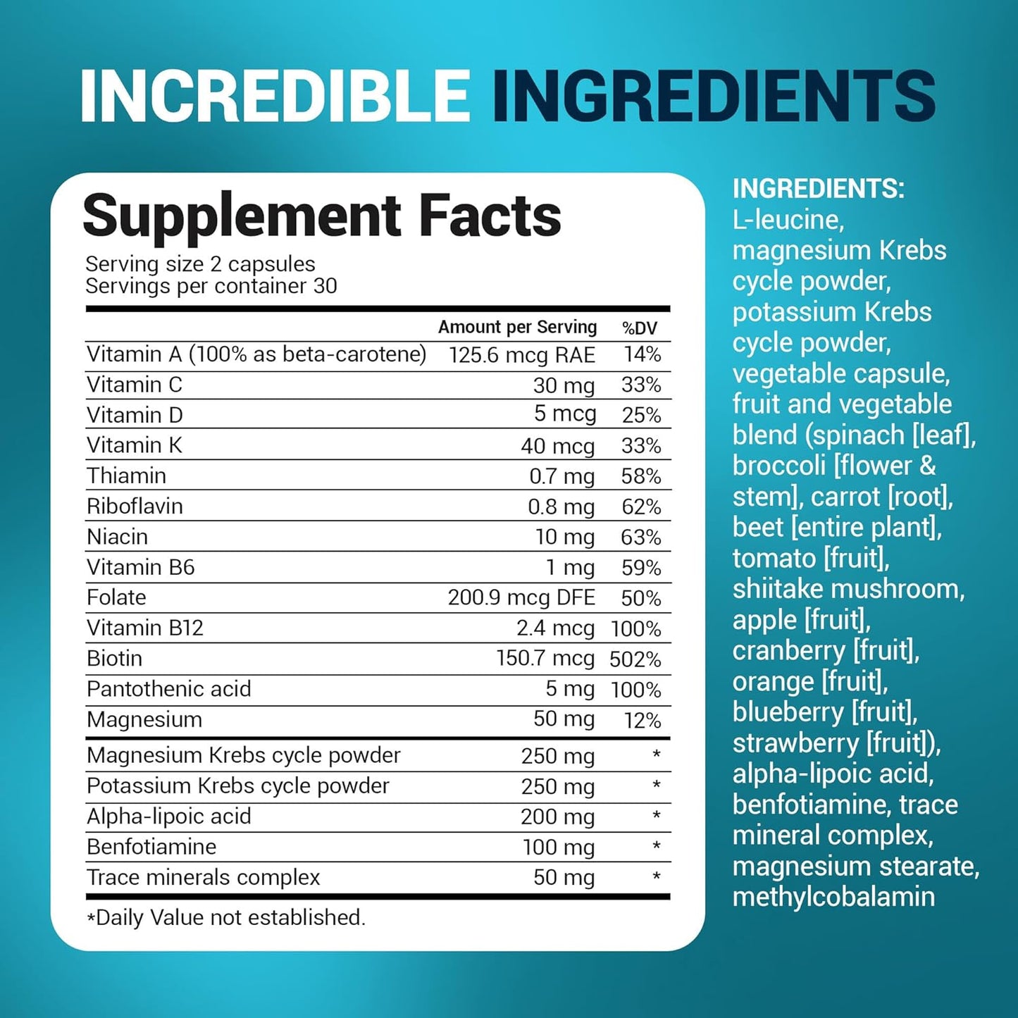 Dr. Berg Whole Food Multivitamin Capsules with Minerals and Fruit & Vegetable Blend 60 Count